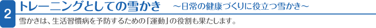 ２．トレーニングとしての雪かき